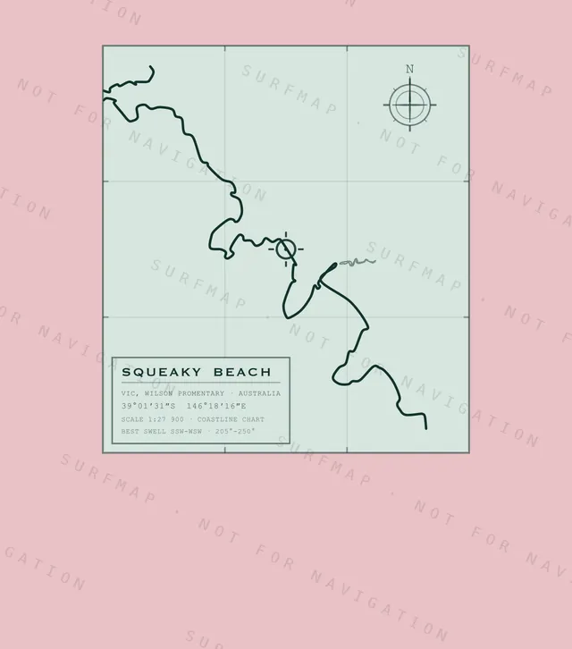 Squeaky Beach chart, the full artwork printed on the back