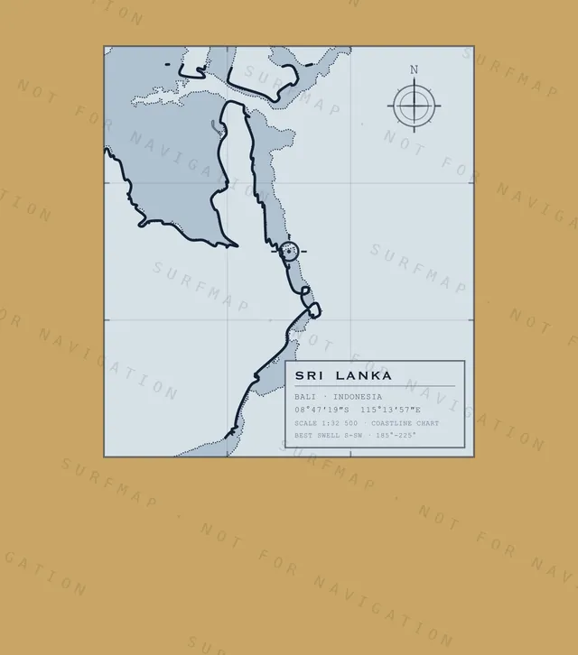 Sri Lanka chart, the full artwork printed on the back