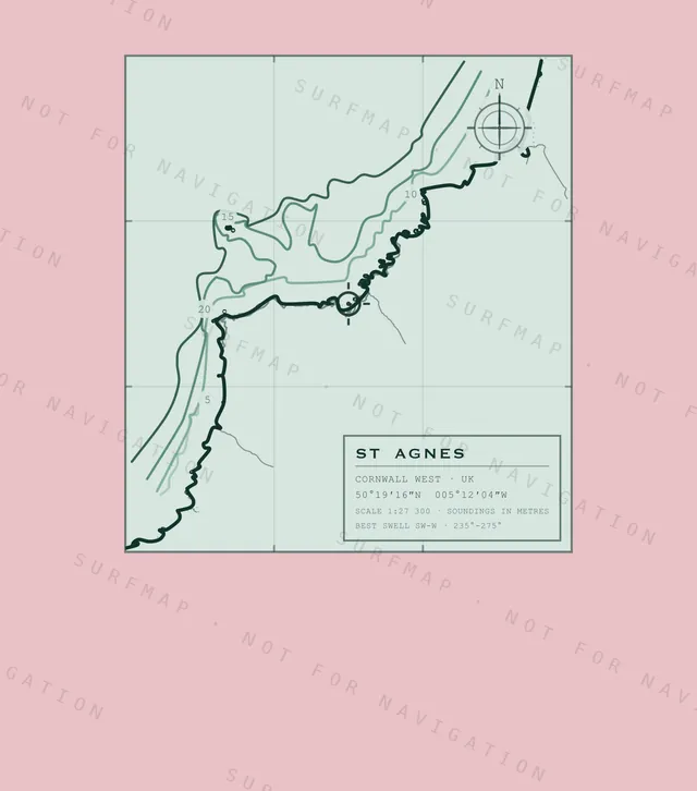 St Agnes chart, the full artwork printed on the back
