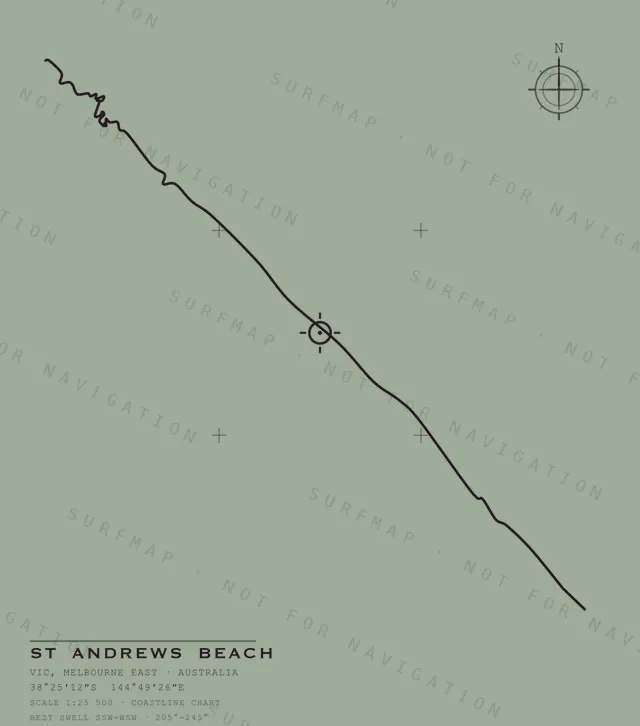 St Andrews Beach chart, the full artwork printed on the back