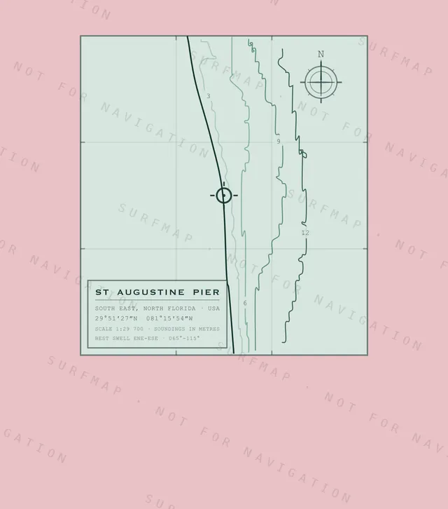 St Augustine Pier chart, the full artwork printed on the back