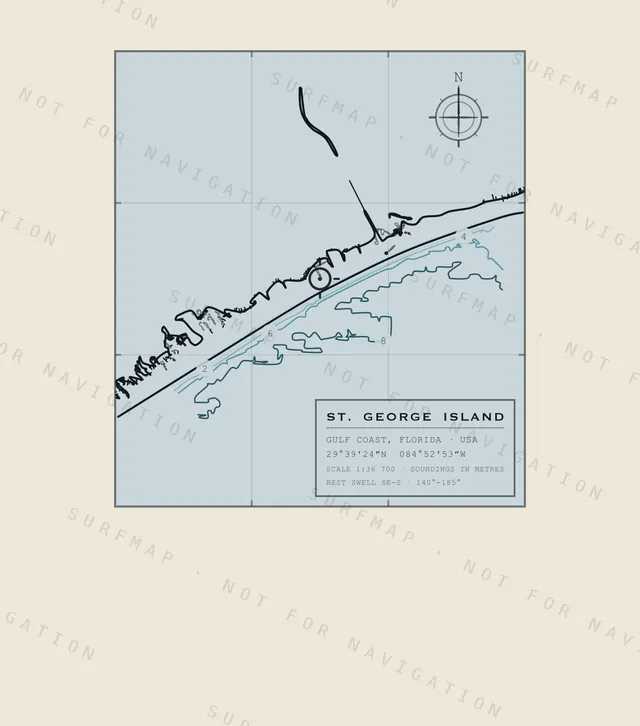 St. George Island chart, the full artwork printed on the back