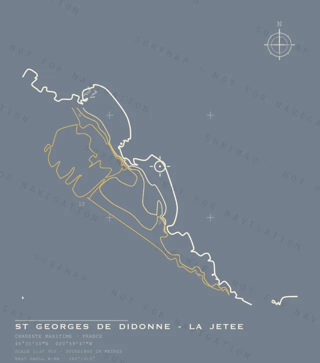 St Georges de Didonne - la Jetee chart, the full artwork printed on the back