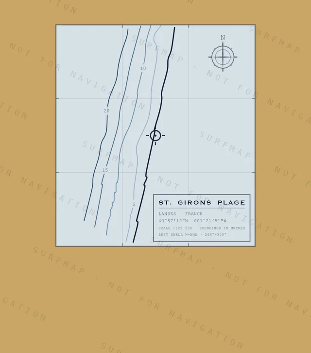St. Girons Plage chart, the full artwork printed on the back