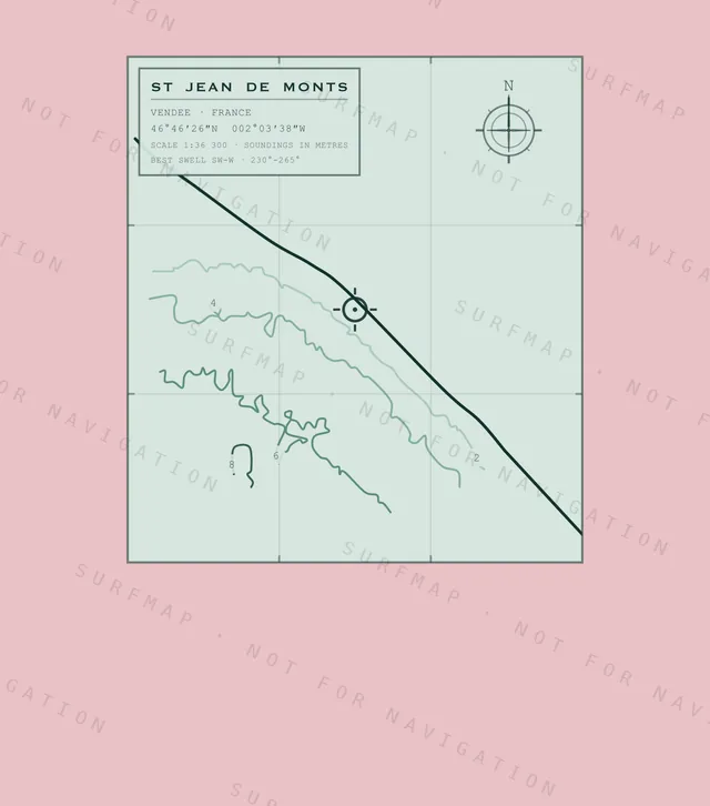 St Jean de Monts chart, the full artwork printed on the back