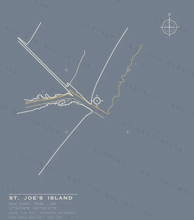 St. Joe's Island chart, the full artwork printed on the back