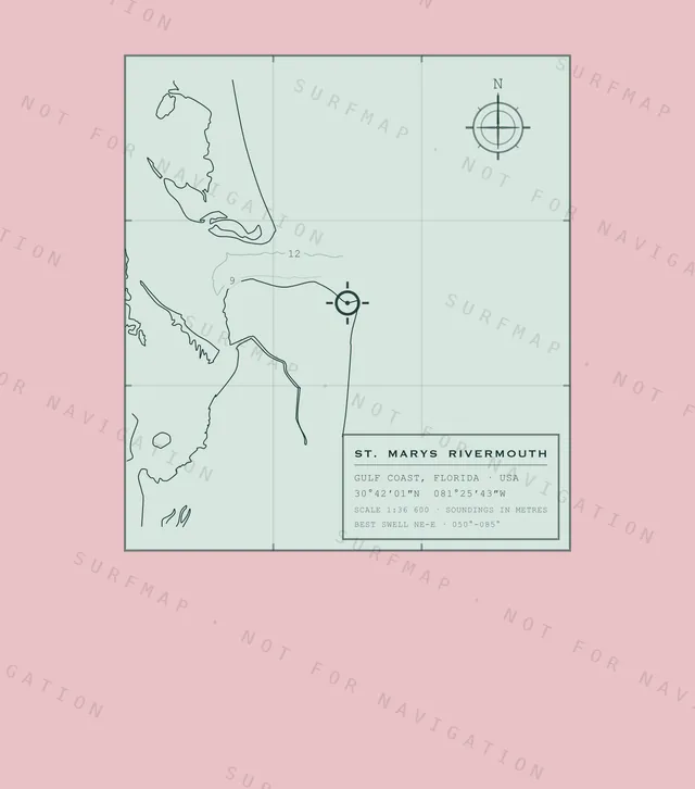 St. Marys Rivermouth chart, the full artwork printed on the back