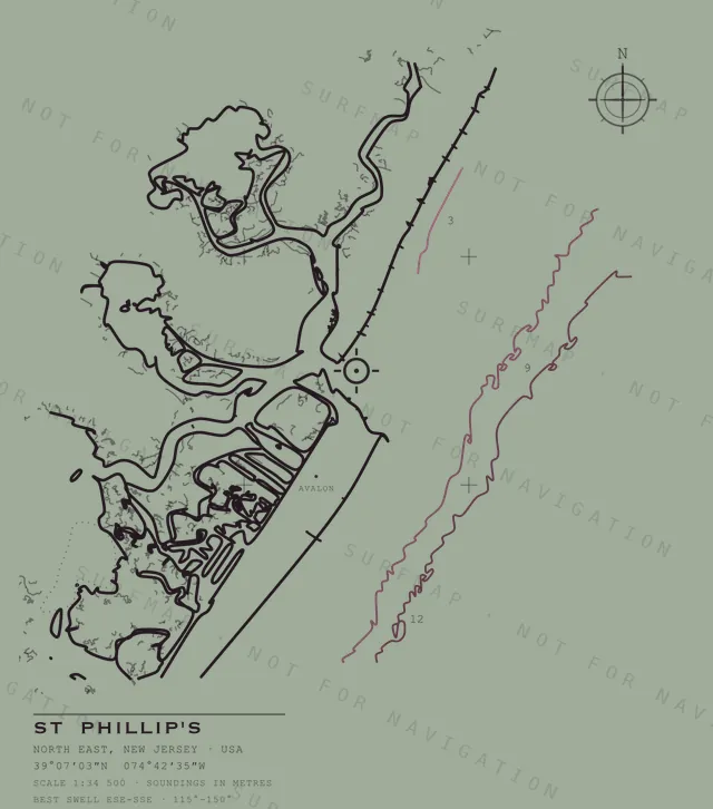 St Phillip's chart, the full artwork printed on the back
