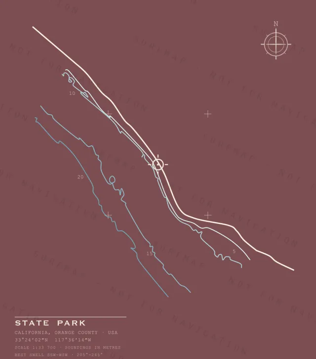 State Park chart, the full artwork printed on the back