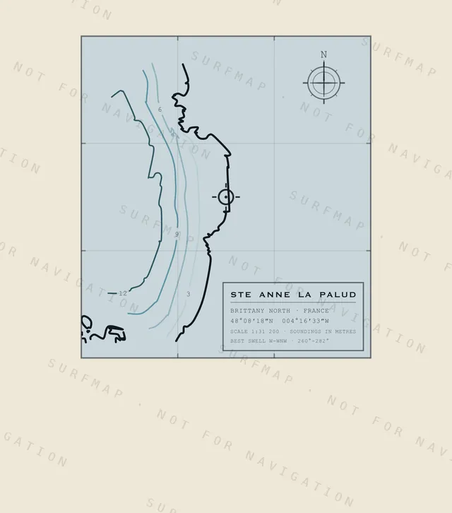 Ste Anne La Palud chart, the full artwork printed on the back