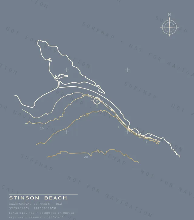 Stinson Beach chart, the full artwork printed on the back
