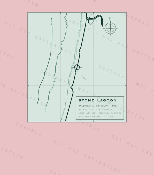 Stone Lagoon chart, the full artwork printed on the back