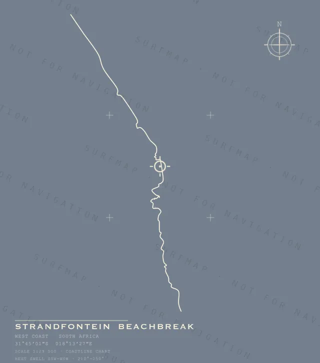 Strandfontein Beachbreak chart, the full artwork printed on the back