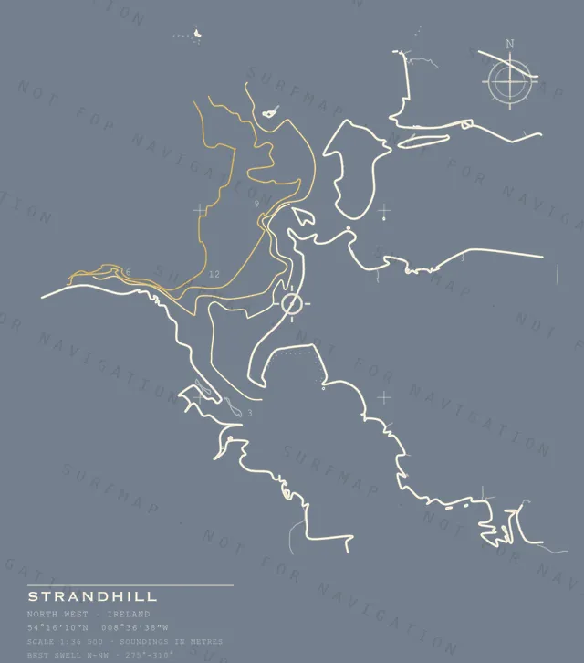 Strandhill chart, the full artwork printed on the back
