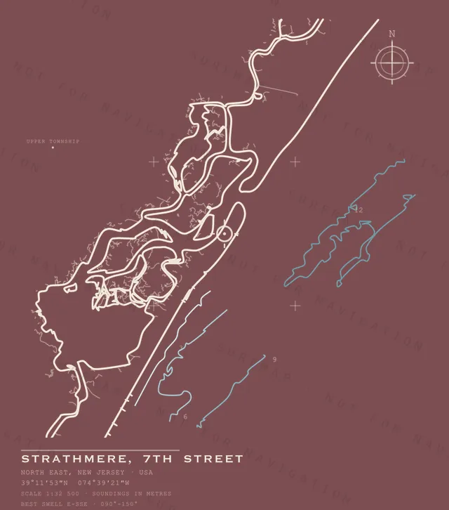 Strathmere, 7th Street chart, the full artwork printed on the back