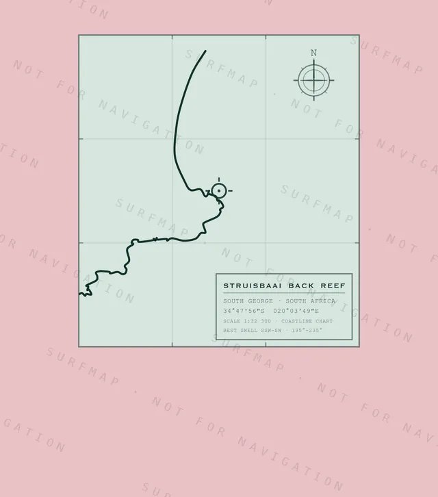 Struisbaai Back Reef chart, the full artwork printed on the back
