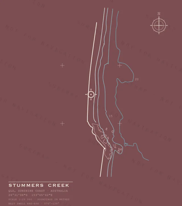 Stummers Creek chart, the full artwork printed on the back