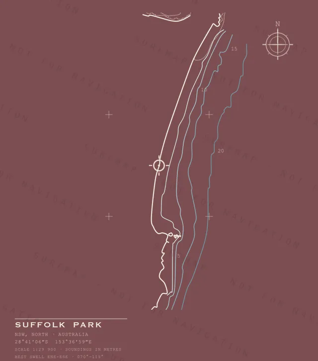 Suffolk Park chart, the full artwork printed on the back