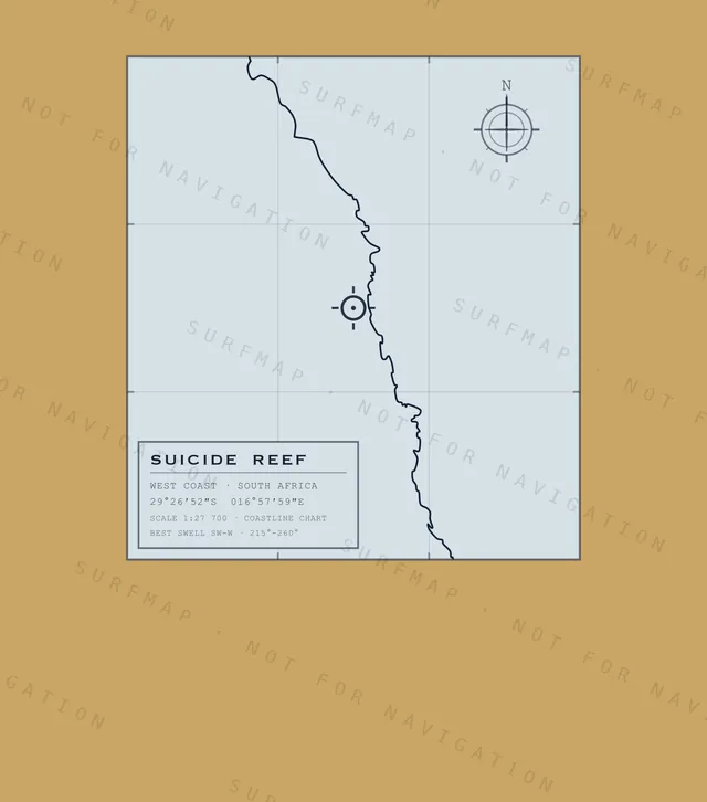 Suicide Reef chart, the full artwork printed on the back