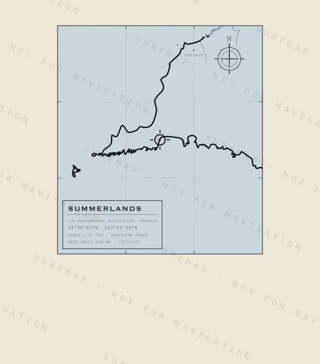 Summerlands chart, the full artwork printed on the back
