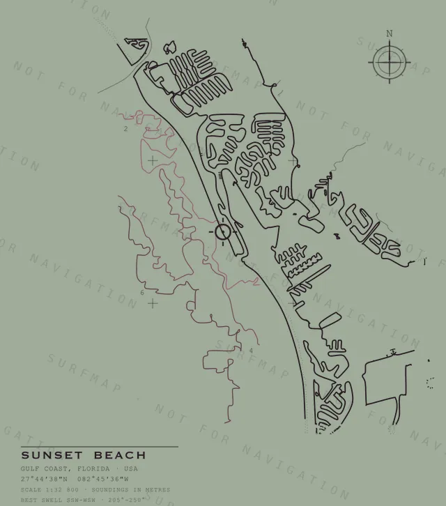 Sunset Beach chart, the full artwork printed on the back