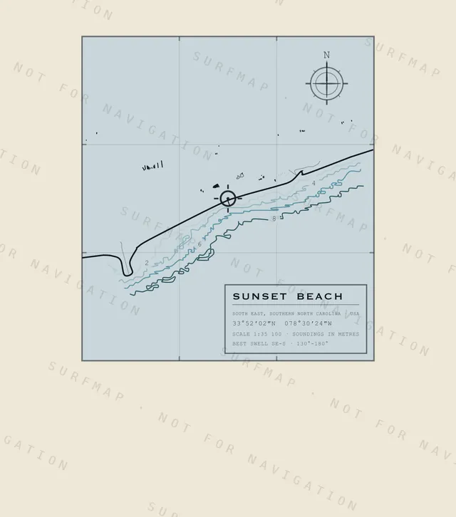 Sunset Beach chart, the full artwork printed on the back