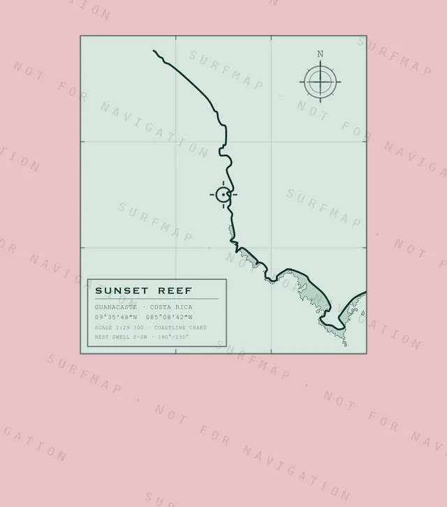 Sunset Reef chart, the full artwork printed on the back