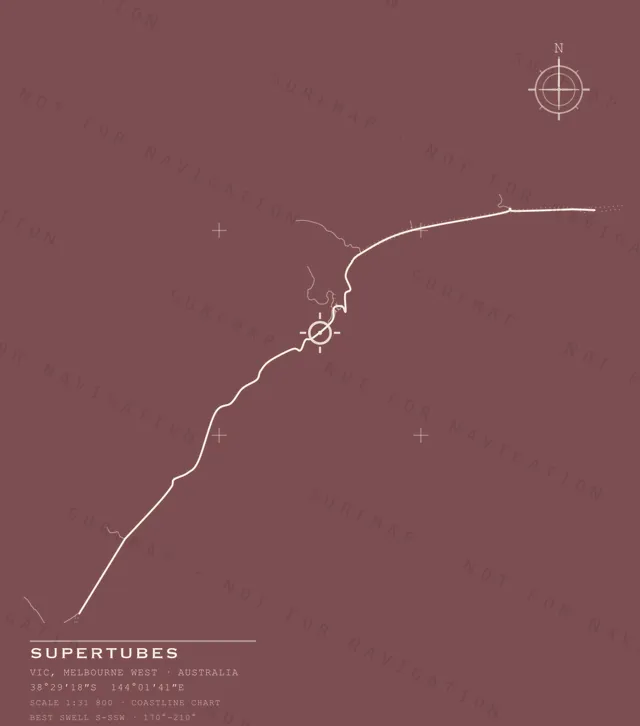 Supertubes chart, the full artwork printed on the back