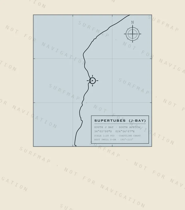 Supertubes (J-Bay) chart, the full artwork printed on the back