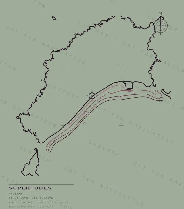 Supertubes chart, the full artwork printed on the back