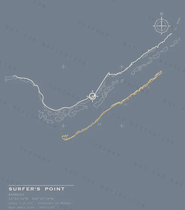 Surfer's Point chart, the full artwork printed on the back