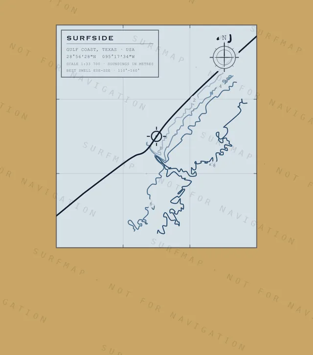 Surfside chart, the full artwork printed on the back