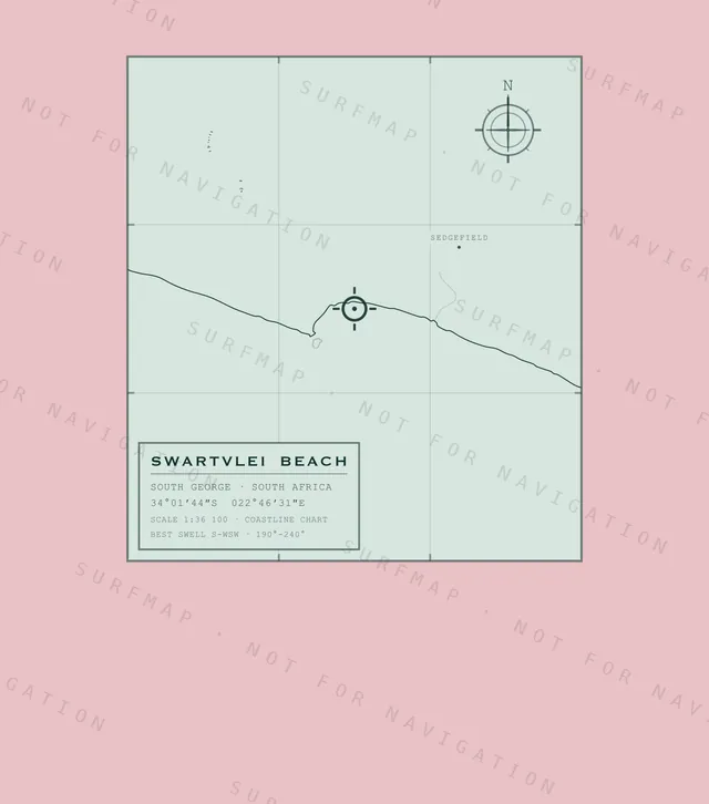Swartvlei Beach chart, the full artwork printed on the back