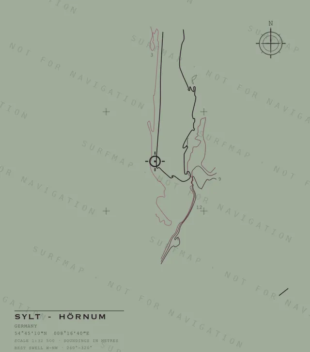 Sylt - Hörnum chart, the full artwork printed on the back
