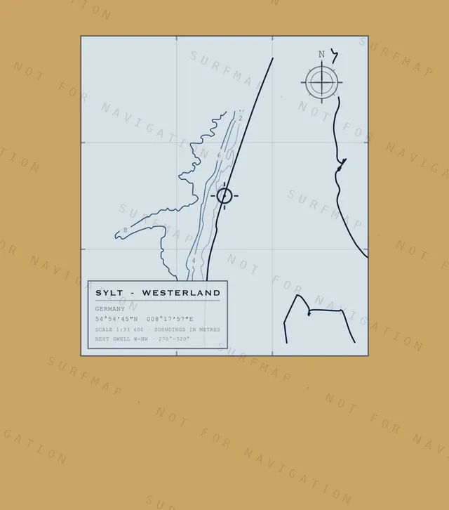 Sylt - Westerland chart, the full artwork printed on the back