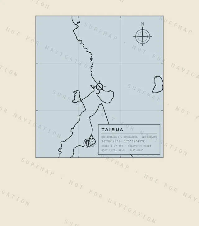 Tairua chart, the full artwork printed on the back