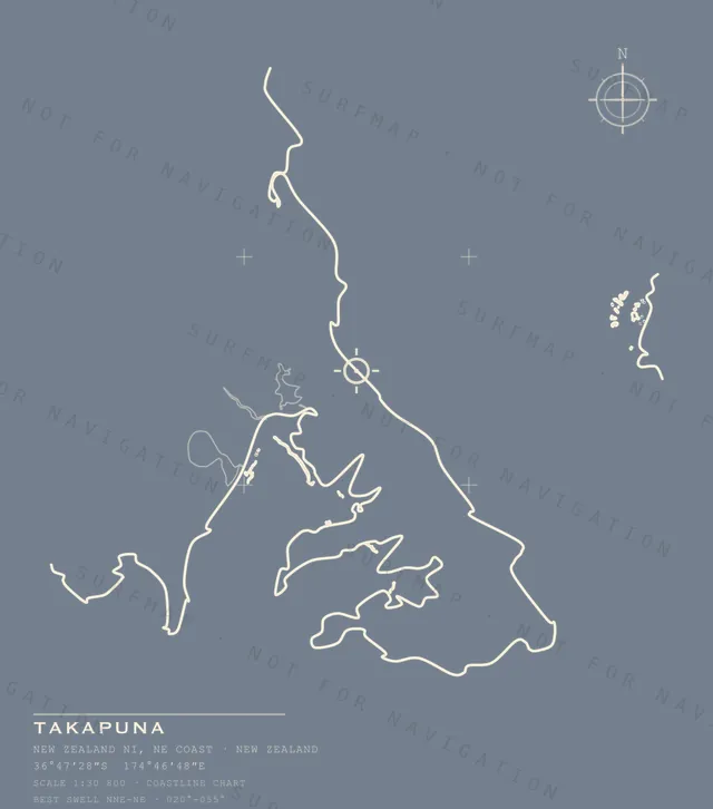 Takapuna chart, the full artwork printed on the back