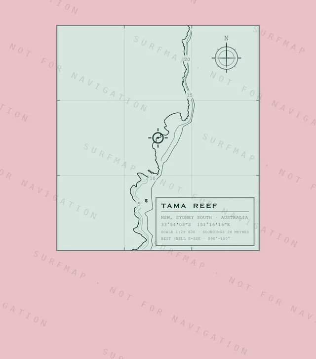Tama Reef chart, the full artwork printed on the back