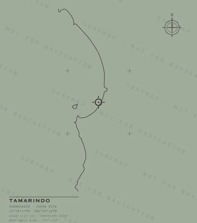 Tamarindo chart, the full artwork printed on the back