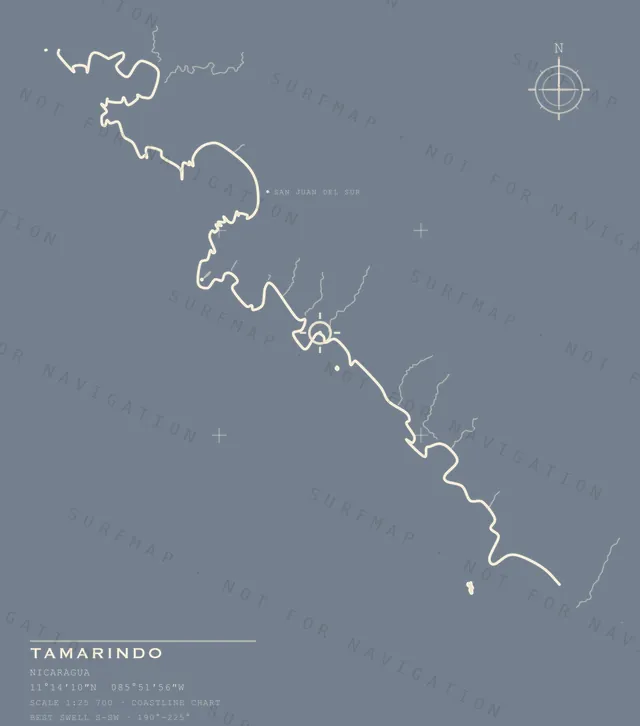 Tamarindo chart, the full artwork printed on the back