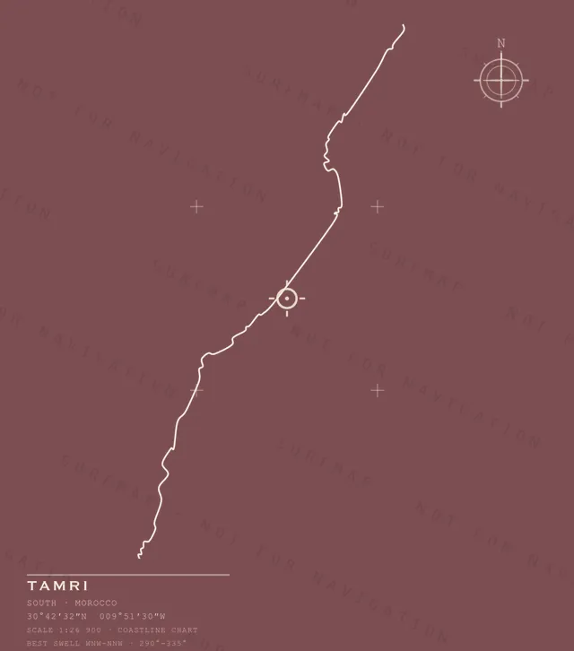 Tamri chart, the full artwork printed on the back