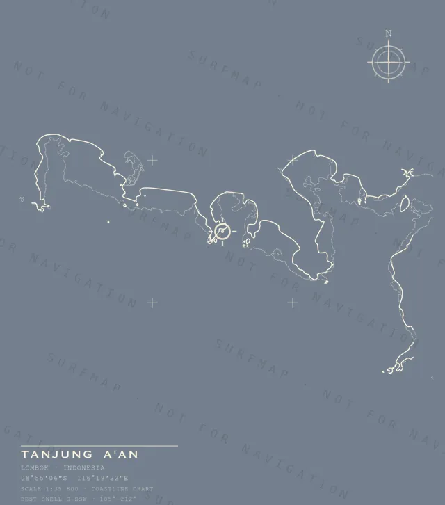 Tanjung A'An chart, the full artwork printed on the back