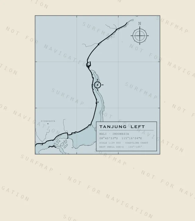 Tanjung Left chart, the full artwork printed on the back