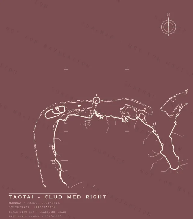 Taotai - Club Med Right chart, the full artwork printed on the back