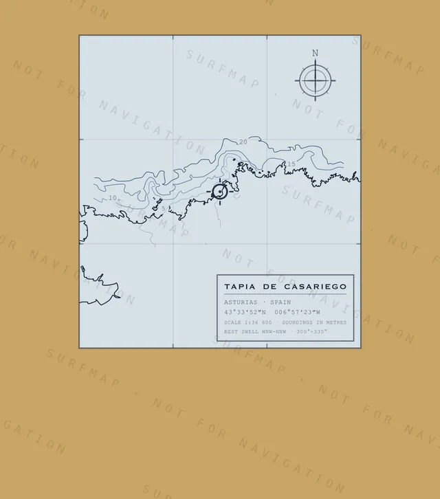 Tapia de Casariego chart, the full artwork printed on the back