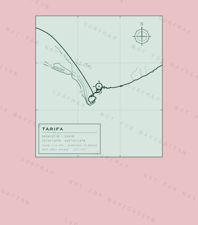 Tarifa chart, the full artwork printed on the back