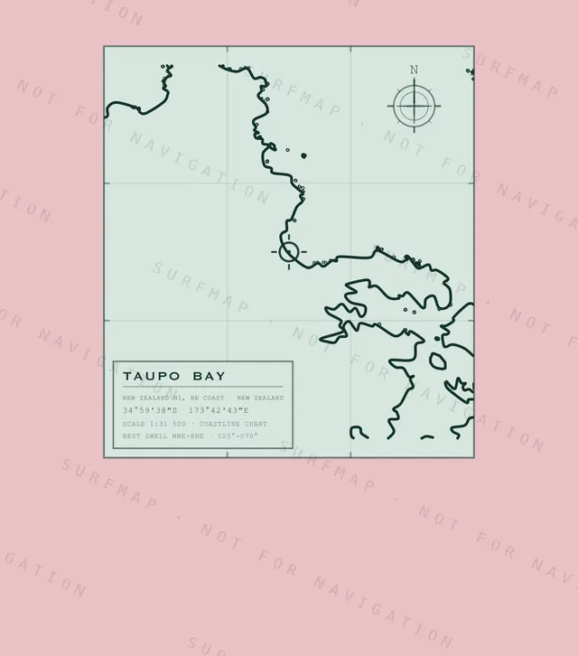 Taupo Bay chart, the full artwork printed on the back