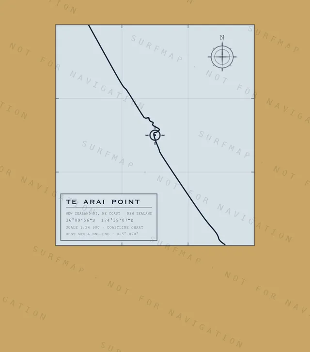 Te Arai Point chart, the full artwork printed on the back