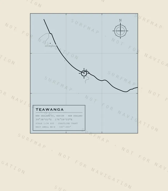 Teawanga chart, the full artwork printed on the back