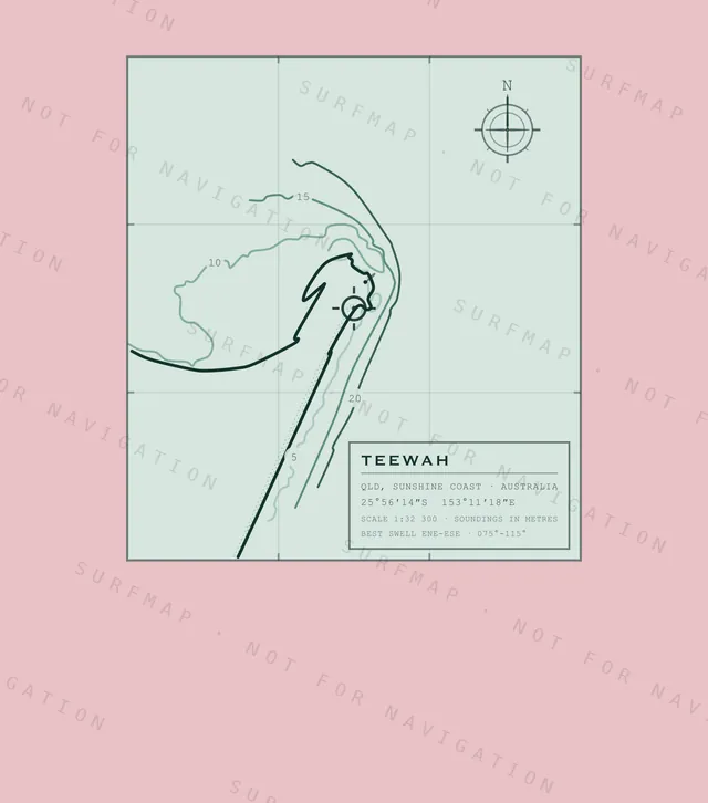Teewah chart, the full artwork printed on the back